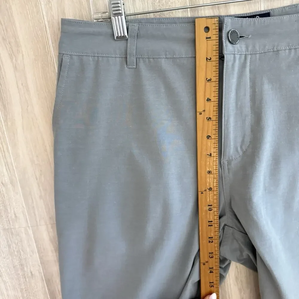 Faherty All Day Shorts Mens 33 Measures 34” Gray Chino Drawstring Stretch Casual